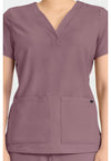 Elderberry - Women's 3-Pocket Y-Neck Scrub Top (View 4)