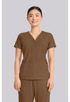 French Brown - Healing Hands Quest Women Scrub Top - Front View