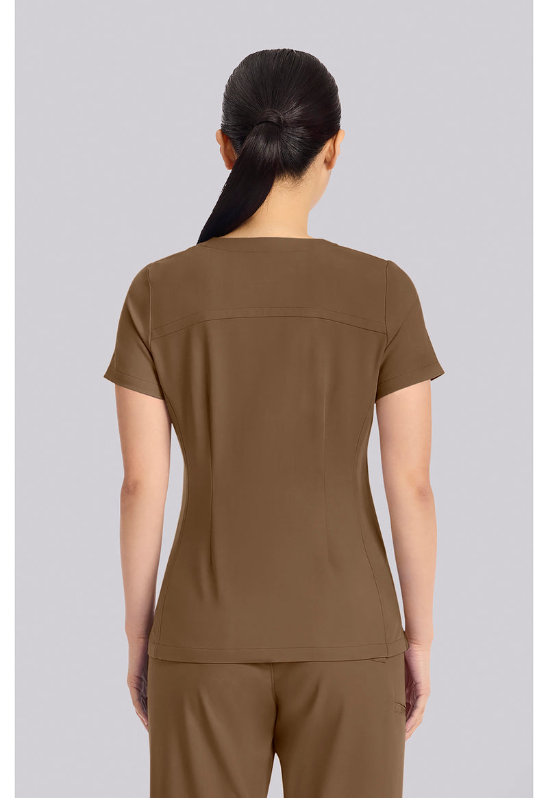 French Brown - Healing Hands Quest Women Scrub Top - Back View