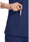 Navy - Women's 3-Pocket Y-Neck Scrub Top (View 2)