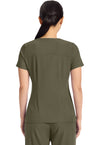 Olive - Healing Hands Quest Women Scrub Top - Back View