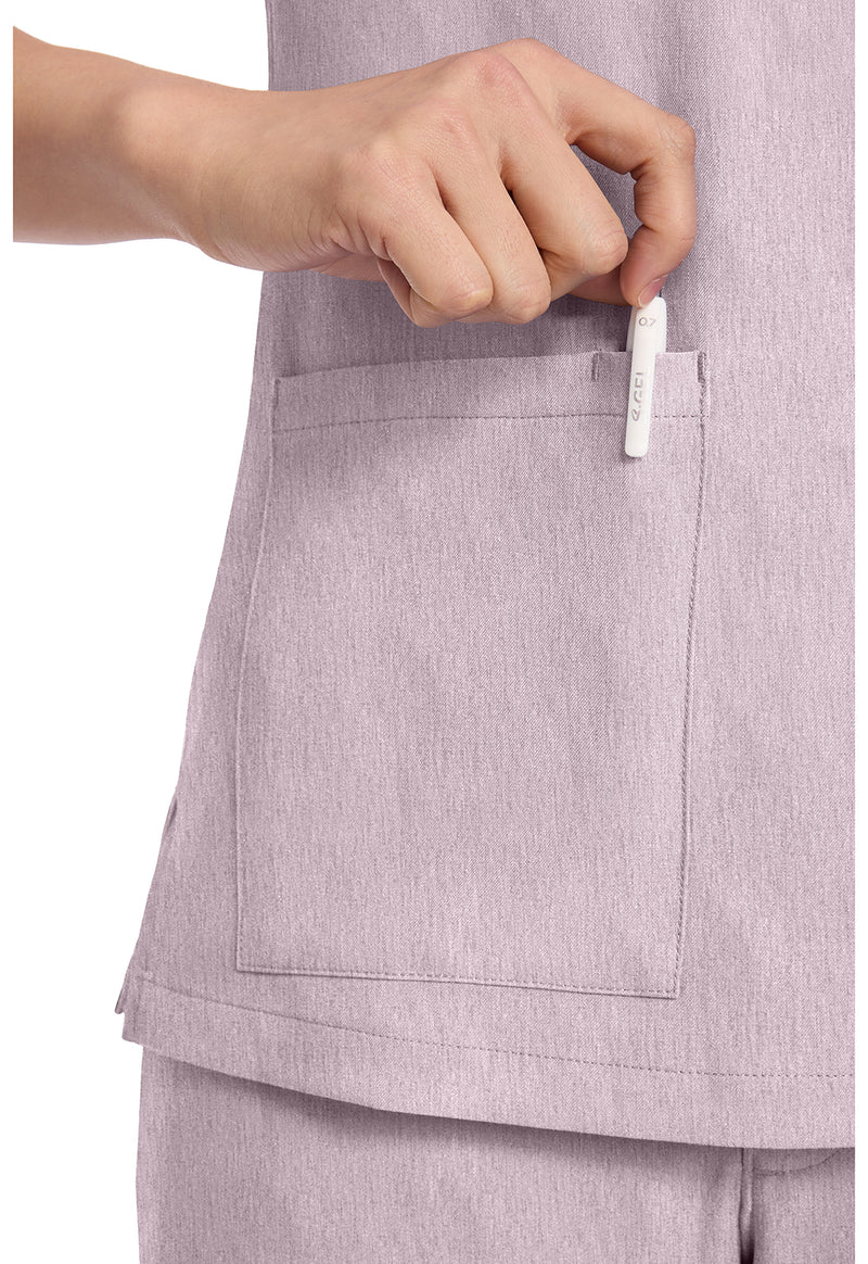 pink pearl - Women's 3-Pocket Y-Neck Top (View 2)