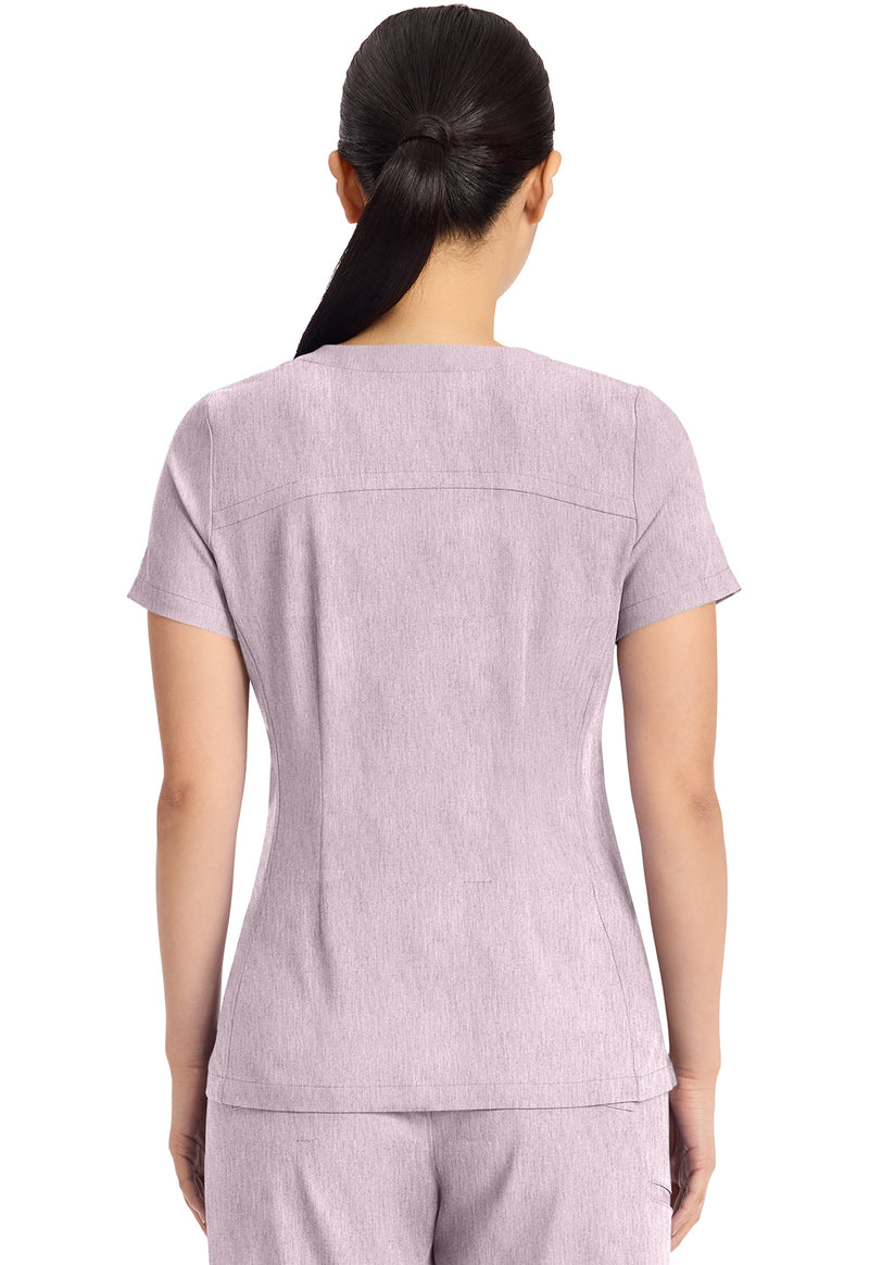 Pink Pearl - Healing Hands Quest Women Scrub Top - Back View