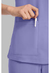 Persian Violet - Women's 3-Pocket Y-Neck Scrub Top (View 3)
