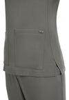 Pewter - Women's 3-Pocket Y-Neck Scrub Top (View 3)
