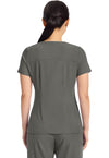 Pewter - Healing Hands Quest Women Scrub Top - Back View