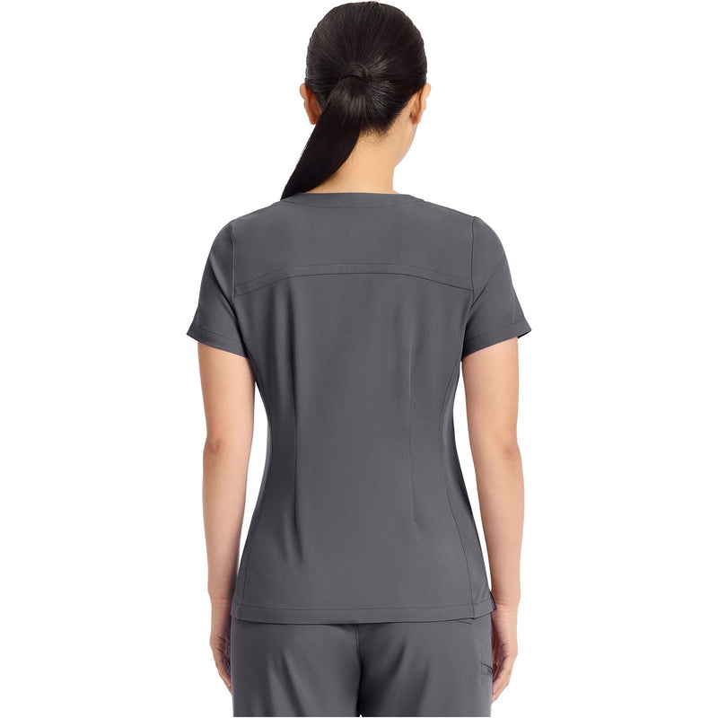pewter - Women's 3-Pocket Y-Neck Top