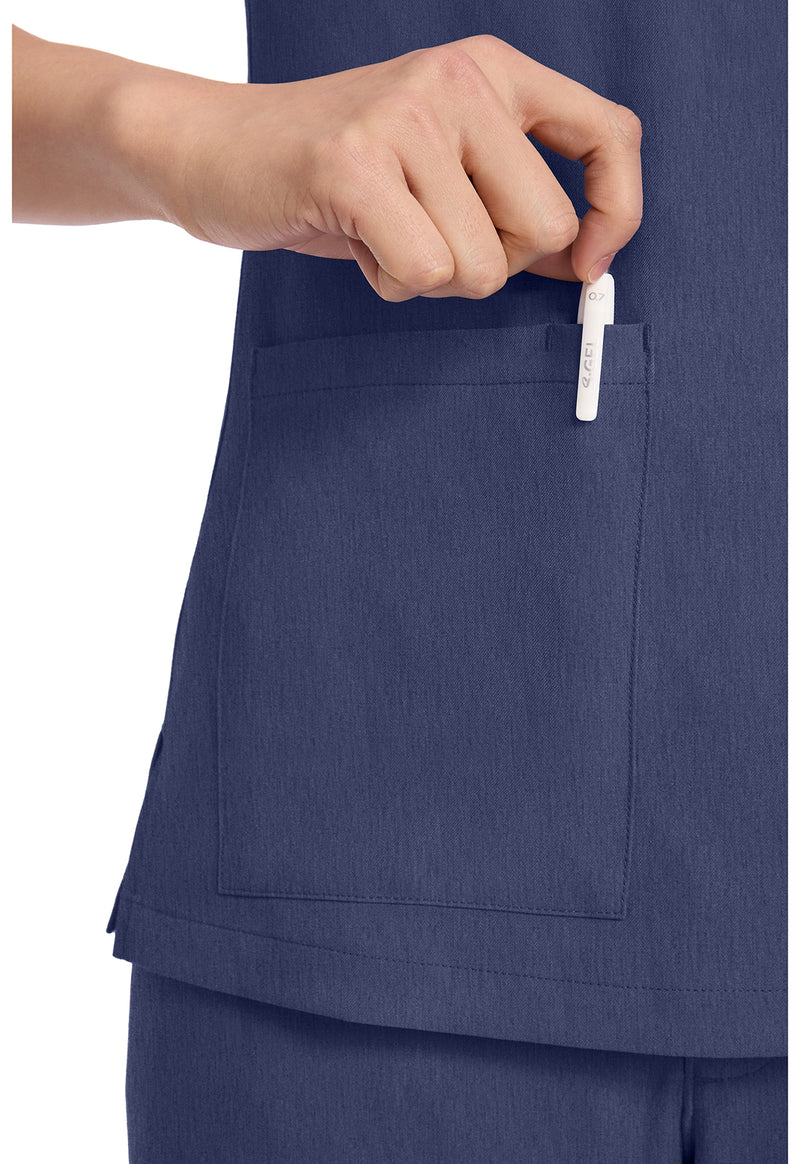 twilight blue - Women's 3-Pocket Y-Neck Top (View 2)