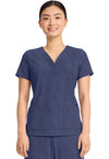Twilight Blue - Healing Hands Quest Women Scrub Top - Front View