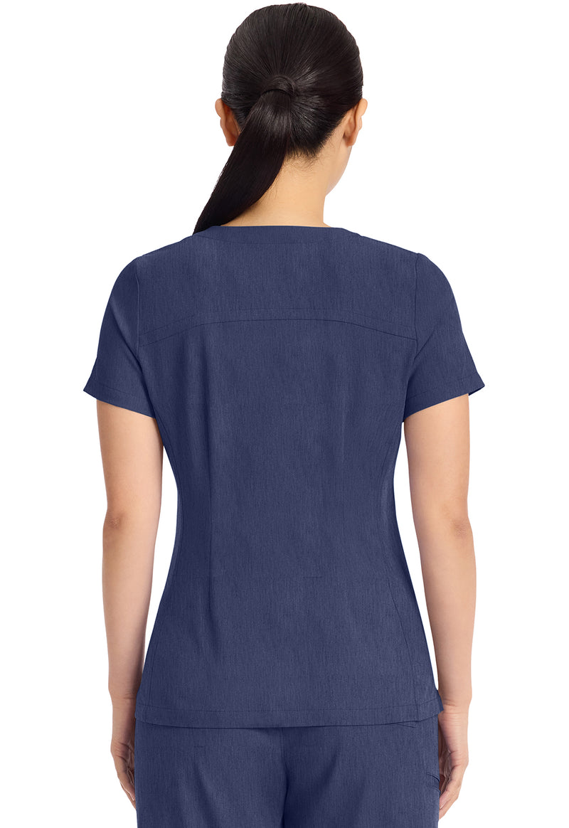 Twilight Blue - Healing Hands Quest Women Scrub Top - Back View