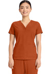 Warm Sunrise - Healing Hands Quest Women Scrub Top - Front View