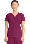 Wine - Healing Hands Quest Women Scrub Top - Front View