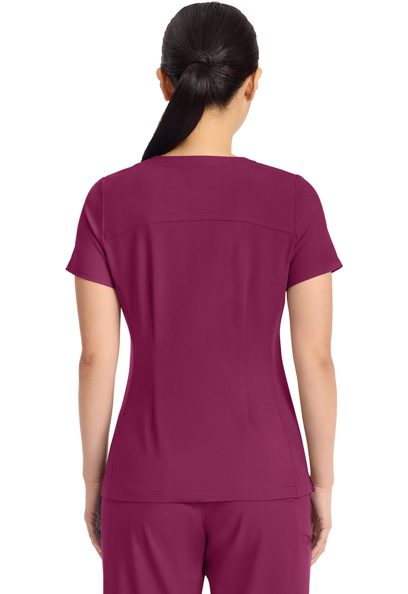 Wine - Healing Hands Quest Women Scrub Top - Back View