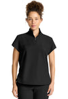 Black - Healing Hands Quest Women Scrub Top - Front View
