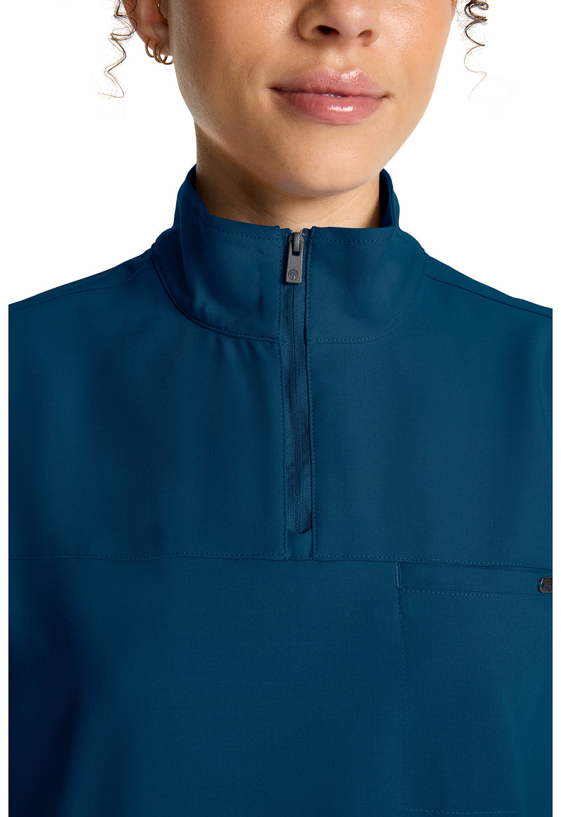 Caribbean - Women's Partial Zip Stand Collar Scrub Top (View 2)