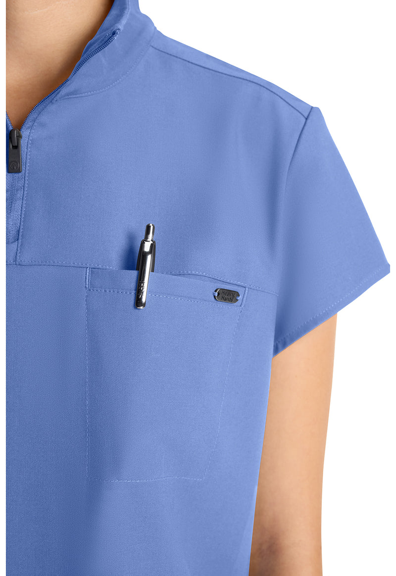 CEIL - Women's Partial Zip Stand Collar Scrub Top (View 3)