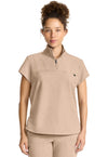 Desert Taupe - Healing Hands Quest Women Scrub Top - Front View