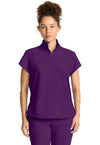 Eggplant - Healing Hands Quest Women Scrub Top - Front View