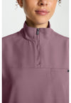 Elderberry - Women's Partial Zip Stand Collar Scrub Top (View 2)