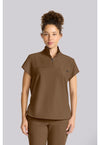 French Brown - Healing Hands Quest Women Scrub Top - Front View