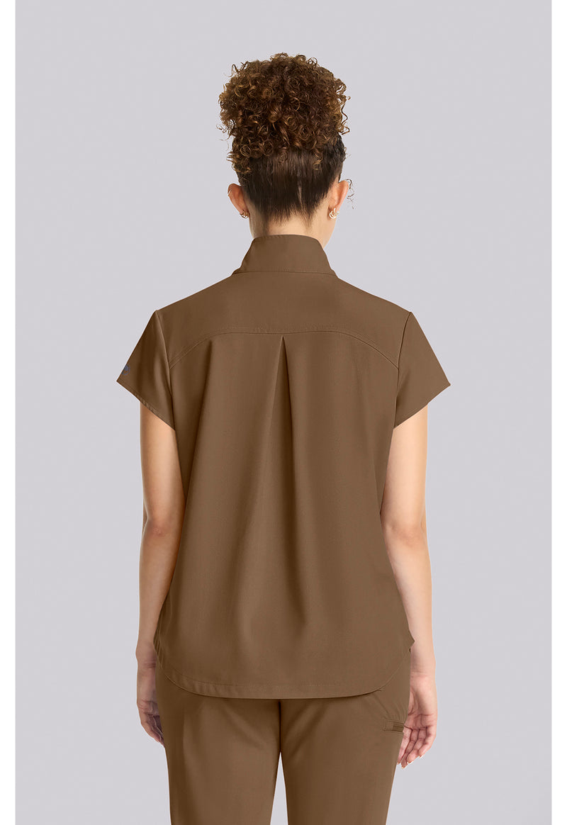 French Brown - Healing Hands Quest Women Scrub Top - Back View