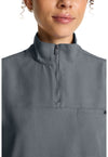 Heather Ash - Women's Partial Zip Stand Collar Scrub Top (View 2)