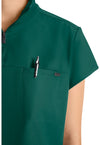 Hunter - Women's Partial Zip Stand Collar Scrub Top (View 2)