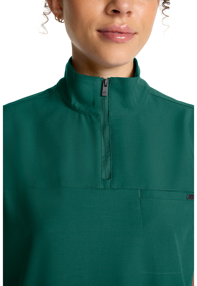 Hunter - Women's Partial Zip Stand Collar Scrub Top (View 4)