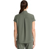 olive - Women's Partial Zip Stand Collar Top