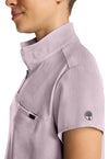 Pink Pearl - Women's Partial Zip Stand Collar Scrub Top (View 4)
