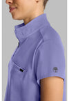 Persian Violet - Women's Partial Zip Stand Collar Scrub Top (View 4)