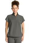 Pewter - Healing Hands Quest Women Scrub Top - Front View