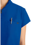 Royal - Women's Partial Zip Stand Collar Scrub Top (View 3)