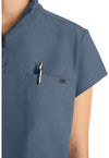 Twilight Blue - Women's Partial Zip Stand Collar Scrub Top (View 3)