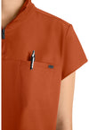 Warm Sunrise - Women's Partial Zip Stand Collar Scrub Top (View 2)