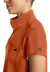 Warm Sunrise - Women's Partial Zip Stand Collar Scrub Top (View 3)