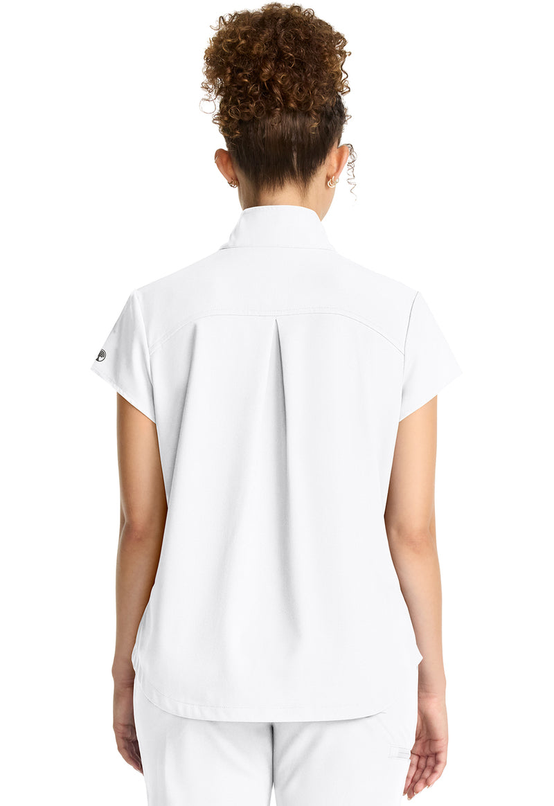 White Gardenia - Healing Hands Quest Women Scrub Top - Back View
