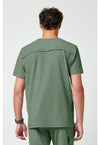 Acadia Green - Healing Hands Quest Men Scrub Top - Back View