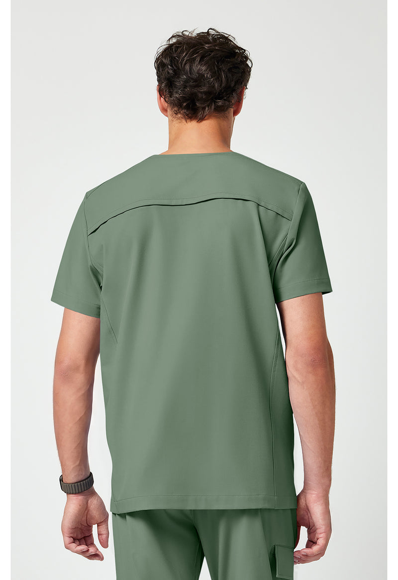 Acadia Green - Healing Hands Quest Men Scrub Top - Back View