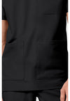 Black - Men's V-Neck Scrub Top (View 3)