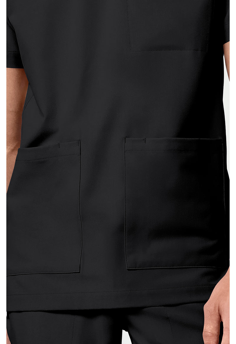 Black - Men's V-Neck Scrub Top (View 3)