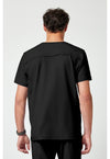 Black - Healing Hands Quest Men Scrub Top - Back View