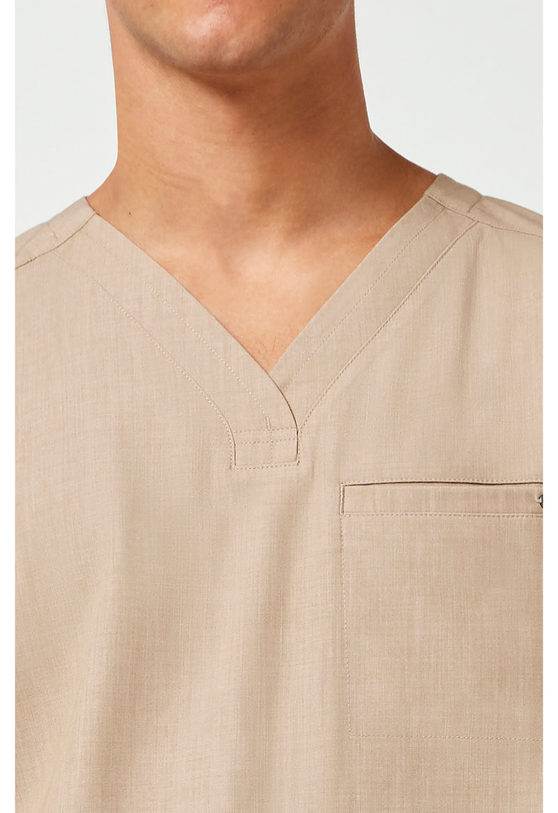 Desert Taupe - Men's V-Neck Scrub Top (View 2)