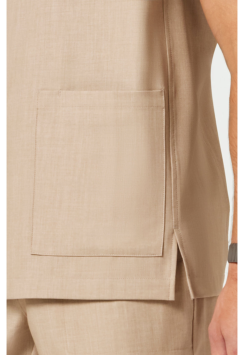 Desert Taupe - Men's V-Neck Scrub Top (View 3)