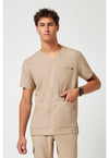 Desert Taupe - Men's V-Neck Scrub Top (View 4)