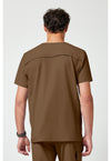 French Brown - Healing Hands Quest Men Scrub Top - Back View