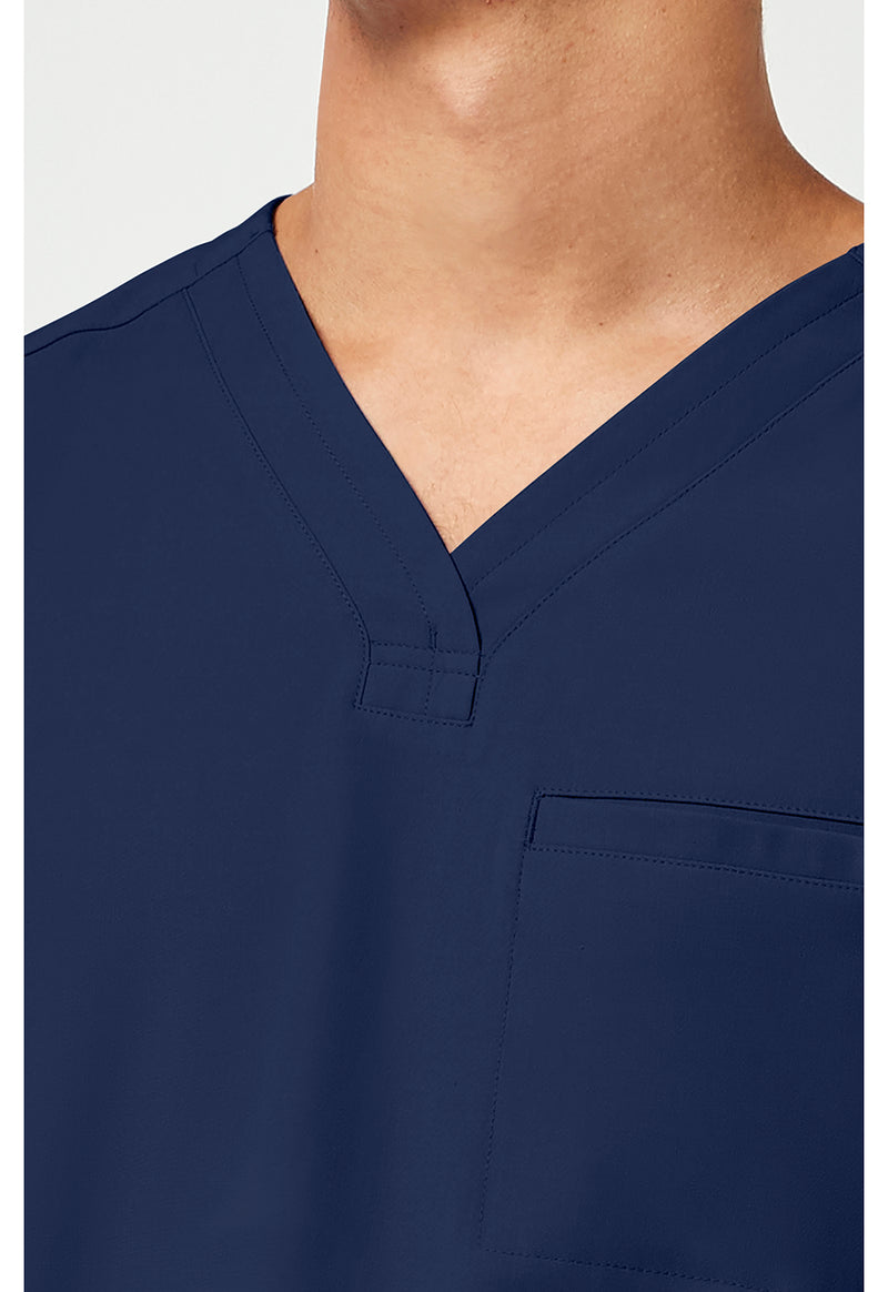 Navy - Men's V-Neck Scrub Top (View 2)