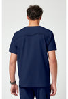 Navy - Healing Hands Quest Men Scrub Top - Back View