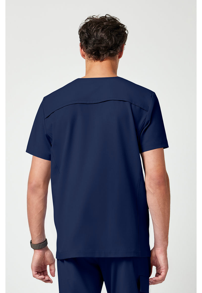 Navy - Healing Hands Quest Men Scrub Top - Back View