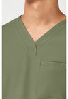 Olive - Men's V-Neck Scrub Top (View 2)